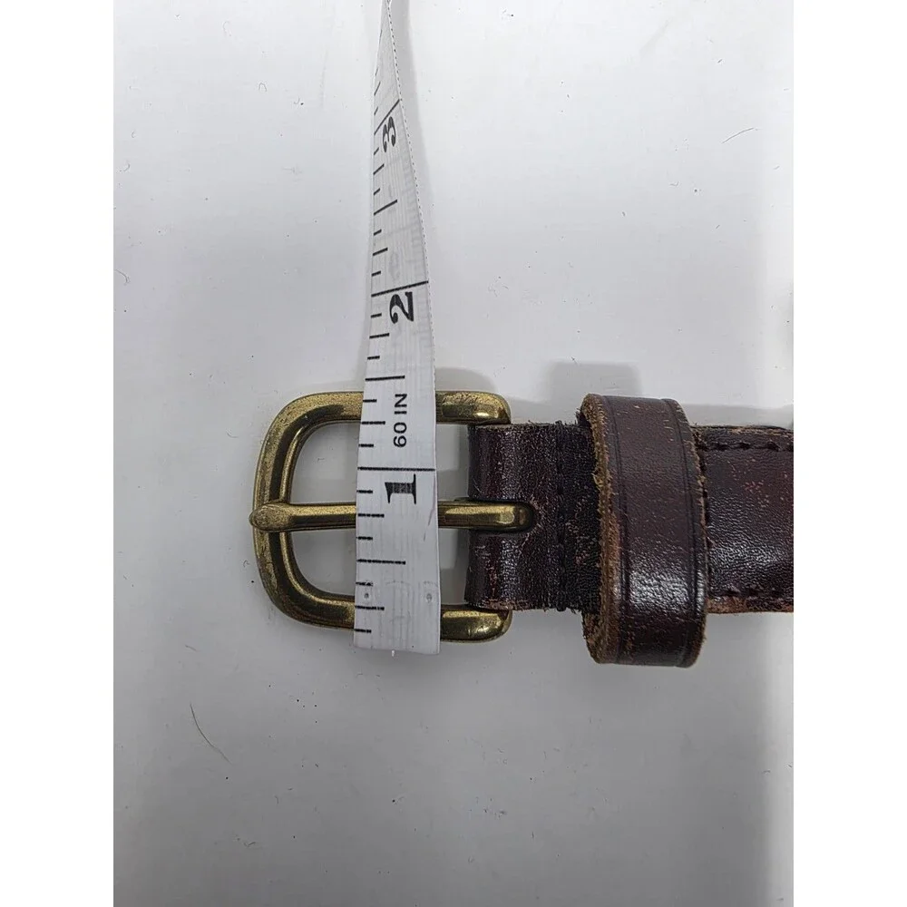 Vtg Polo Ralph Lauren Belt Size 26 Braided Woven Brown Leather Brass Buckle GUC
